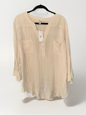 Philosophy Light Beige Tunic Top‎